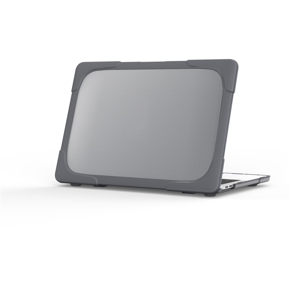 Two-piece Plastic + TPU Combo Case with Stand for MacBook Pro 13-inch (2016) with Touch Bar - Grey-12