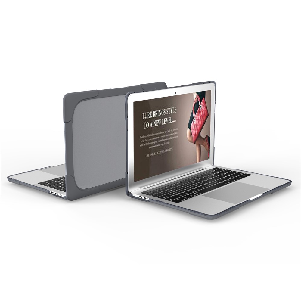 Two-piece Plastic + TPU Combo Case with Stand for MacBook Pro 13-inch (2016) with Touch Bar - Grey-15