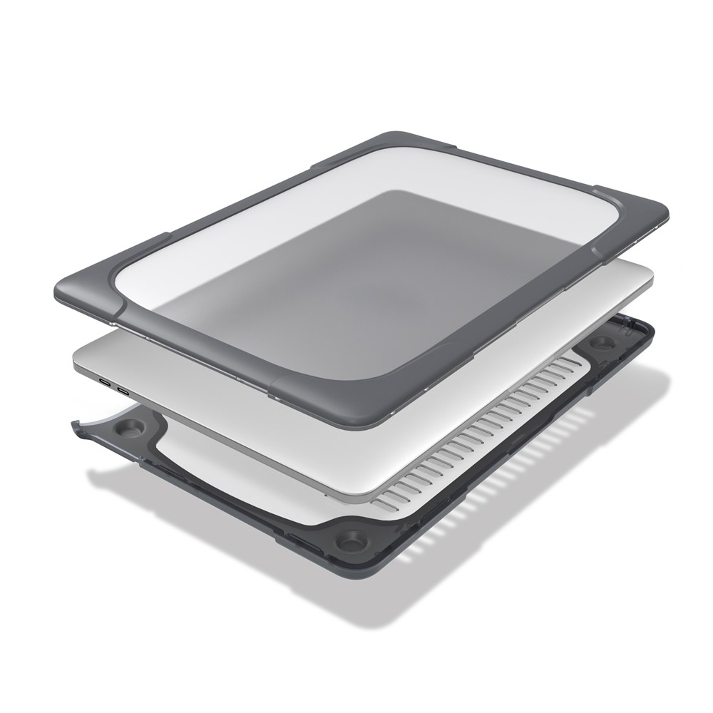 Two-piece Plastic + TPU Combo Case with Stand for MacBook Pro 13-inch (2016) with Touch Bar - Grey-17