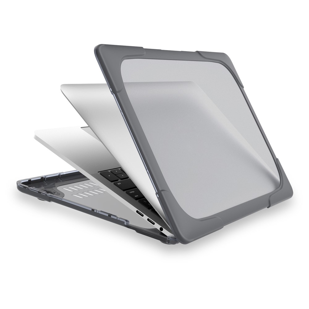 Two-piece Plastic + TPU Combo Case with Stand for MacBook Pro 13-inch (2016) with Touch Bar - Grey-9