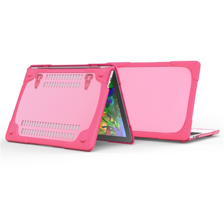2-Piece Hybrid Laptop Case (Plastic + TPU) for MacBook Pro 13-inch (2016) with Touch Bar - Rose-11