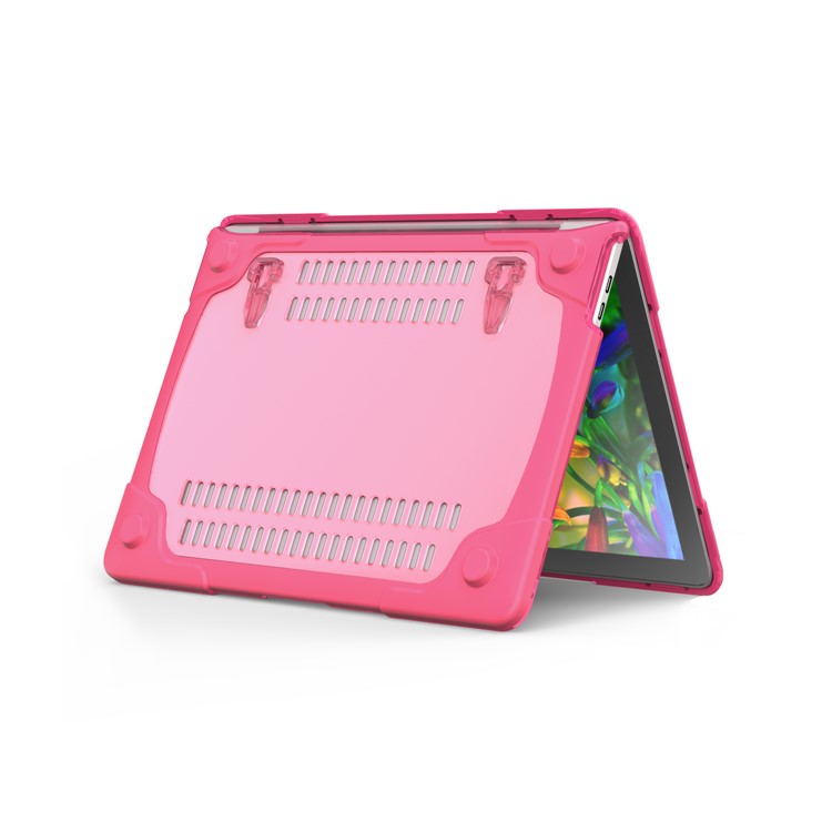2-Piece Hybrid Laptop Case (Plastic + TPU) for MacBook Pro 13-inch (2016) with Touch Bar - Rose-12