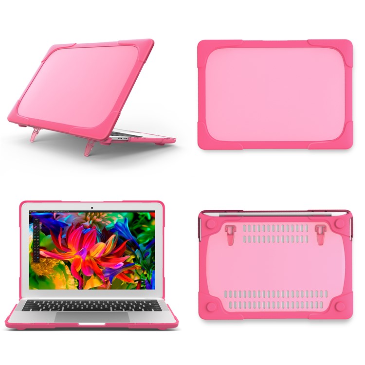 2-Piece Hybrid Laptop Case (Plastic + TPU) for MacBook Pro 13-inch (2016) with Touch Bar - Rose-3