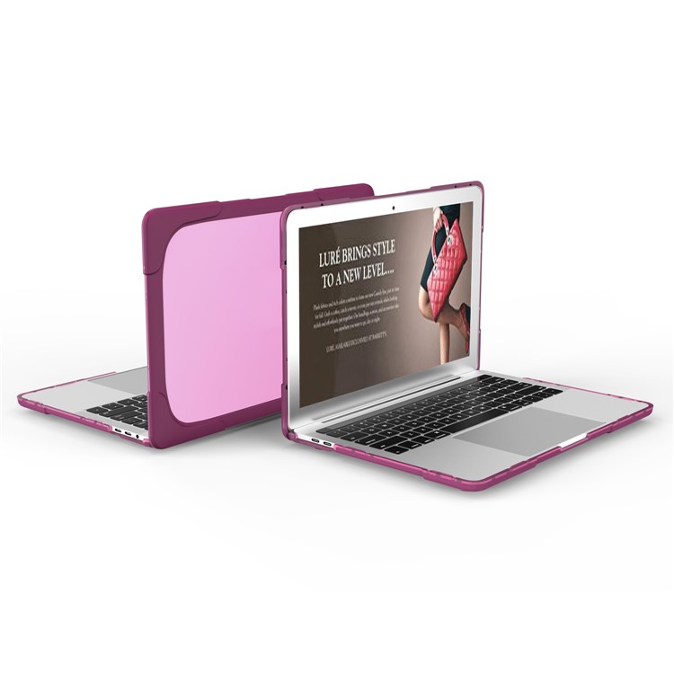 2-Piece Plastic TPU Full Protective Cover for MacBook Pro 13-inch (2016) with Touch Bar - Purple-17