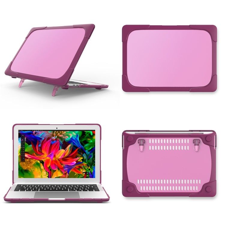 2-Piece Plastic TPU Full Protective Cover for MacBook Pro 13-inch (2016) with Touch Bar - Purple-4