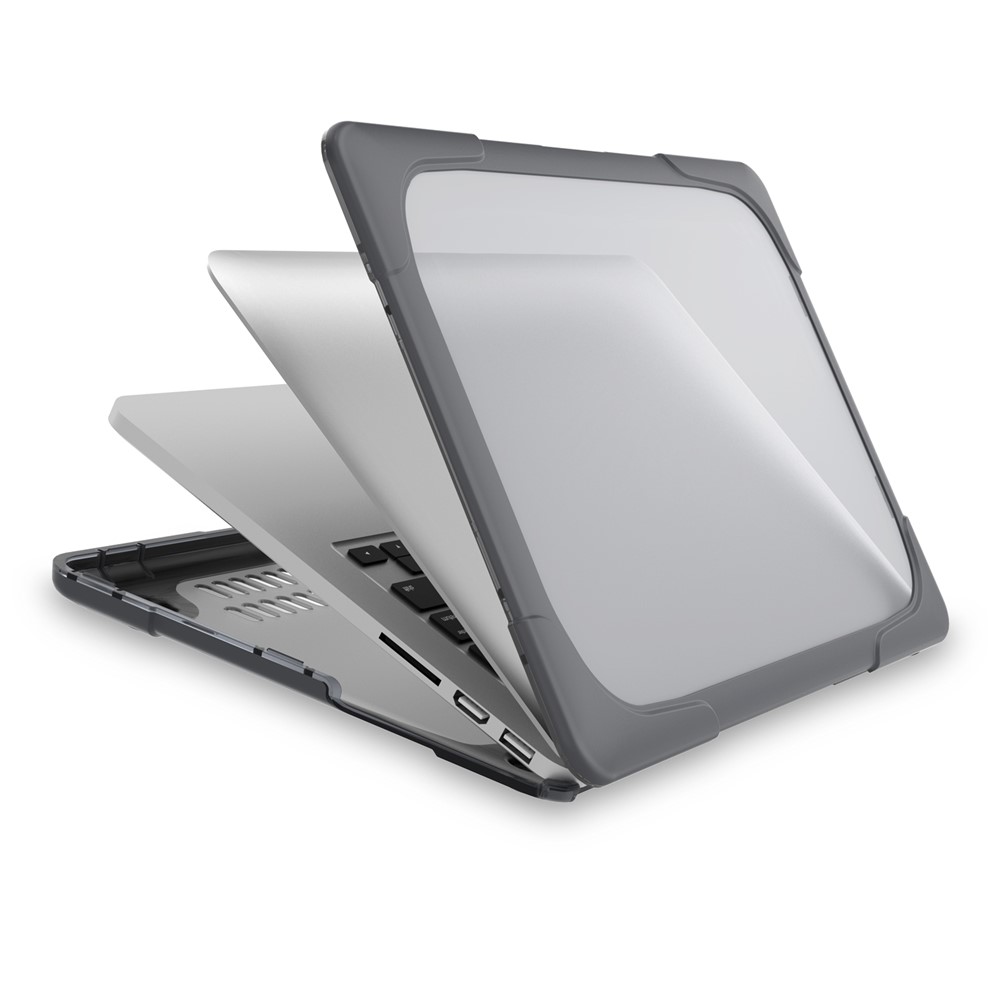 Two-piece Plastic + TPU Combo Case Stand for MacBook Pro 13.3 inch Retina Display - Grey-12