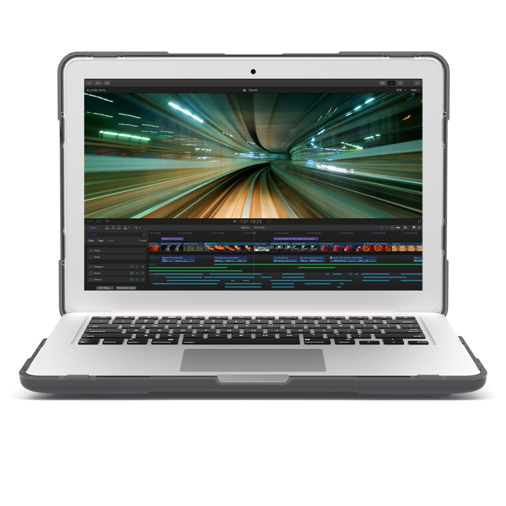 Two-piece Plastic + TPU Combo Case Stand for MacBook Pro 13.3 inch Retina Display - Grey-15