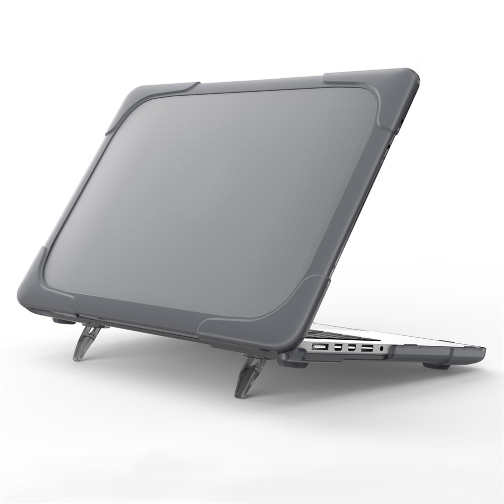 Two-piece Plastic + TPU Combo Case Stand for MacBook Pro 13.3 inch Retina Display - Grey-5