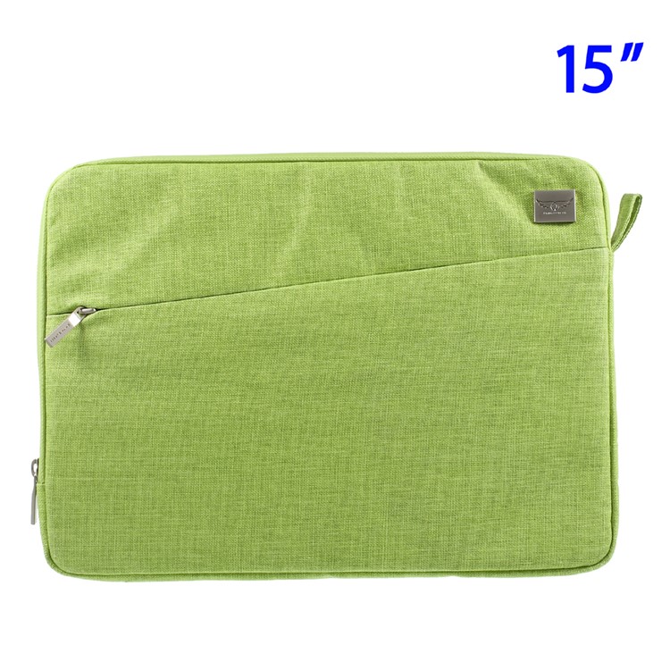 Universal Cloth Texture PU Leather 15 Inch Laptop Briefcase Bag, Size: 35 x 25 x 3cm - Green-1
