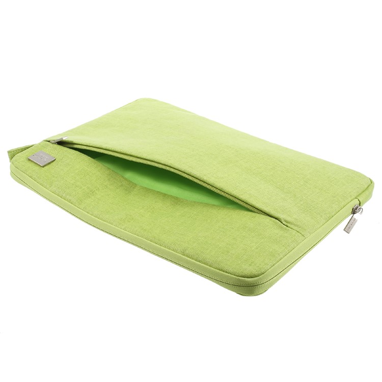 Universal Cloth Texture PU Leather 15 Inch Laptop Briefcase Bag, Size: 35 x 25 x 3cm - Green-5