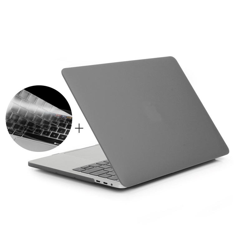 HAT PRINCE Matte Hard Shell + TPU Keyboard Film EU Version for MacBook Pro 13.3-inch (2016) A1706 with Touch Bar - Grey-1