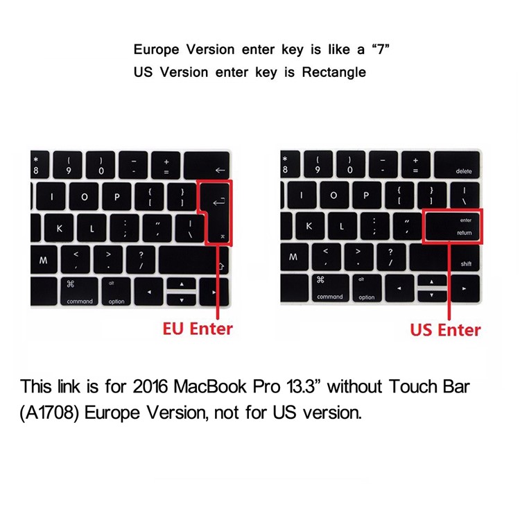HAT PRINCE Matte PC Hard Case + EU Version TPU Keyboard Cover for Macbook Pro 13.3 Inch A1708 (No Touch Bar) - Red-9