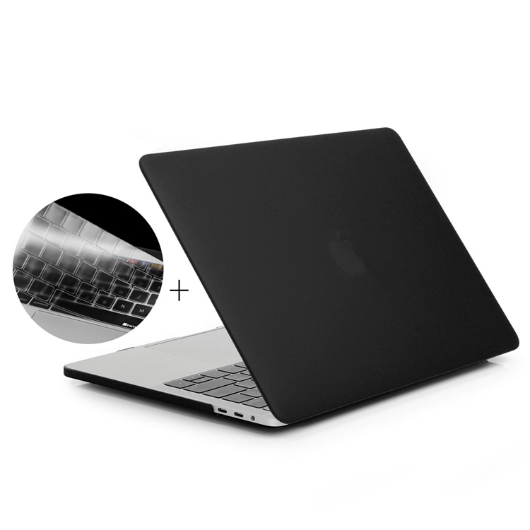 HAT PRINC Matte PC Case + EU Version TPU Keyboard Protector Cover for MacBook Pro 15-inch (2016) 15.4" A1707 with Touch Bar - Black-1