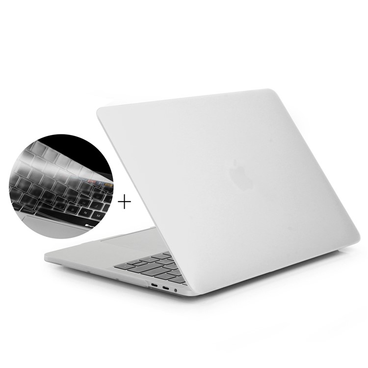 HAT PRINCE Matte PC Hard Cover + EU Version TPU Keyboard Case for MacBook Pro 15-inch (2016) 15.4" A1707 with Touch Bar - White-1