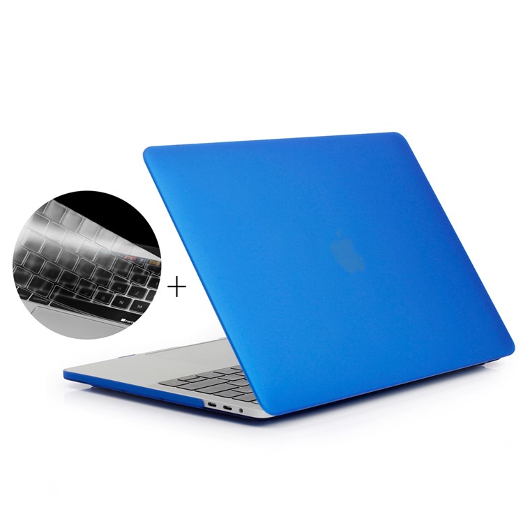 HAT PRINCE Matte PC Case + EU Version TPU Keyboard Cover for MacBook Pro 15-inch (2016) 15.4" A1707 with Touch Bar - Dark Blue-1