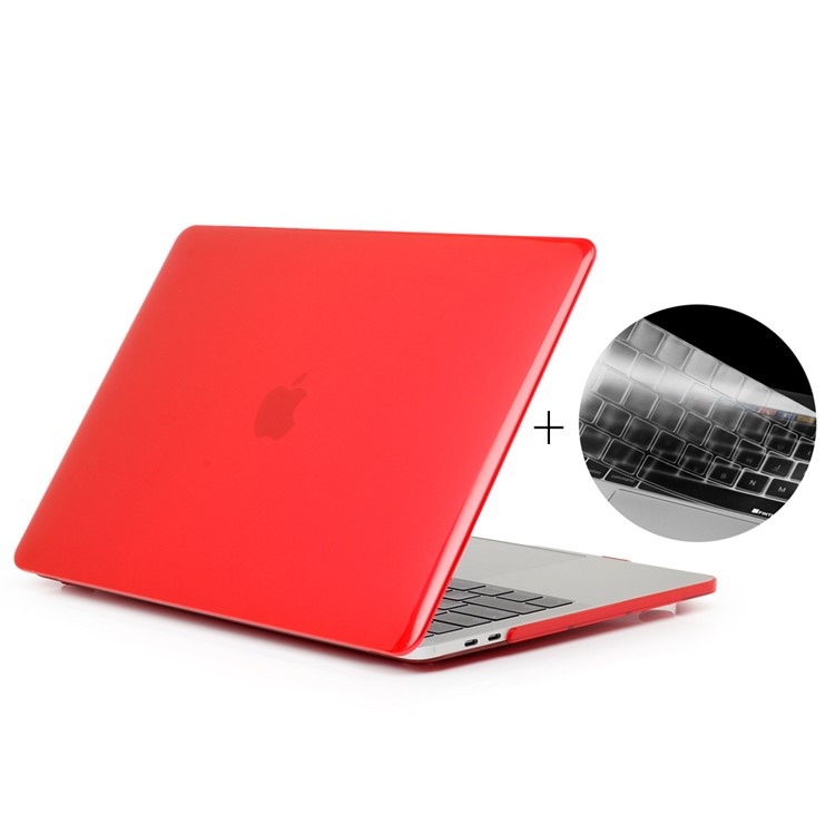 HAT PRINCE PC Hard Shell Casing + EU Version TPU Keyboard Film for MacBook Pro 15-inch (2016) 15.4" with Touch Bar (A1707) - Red-1
