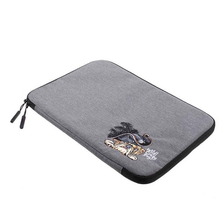 MUTURAL Embroidery Notebook Sleeve Bag for Macbook Air/Pro 13.3 Inch etc., Size: 34 x 24 x 2cm - Pirate Tiger-4