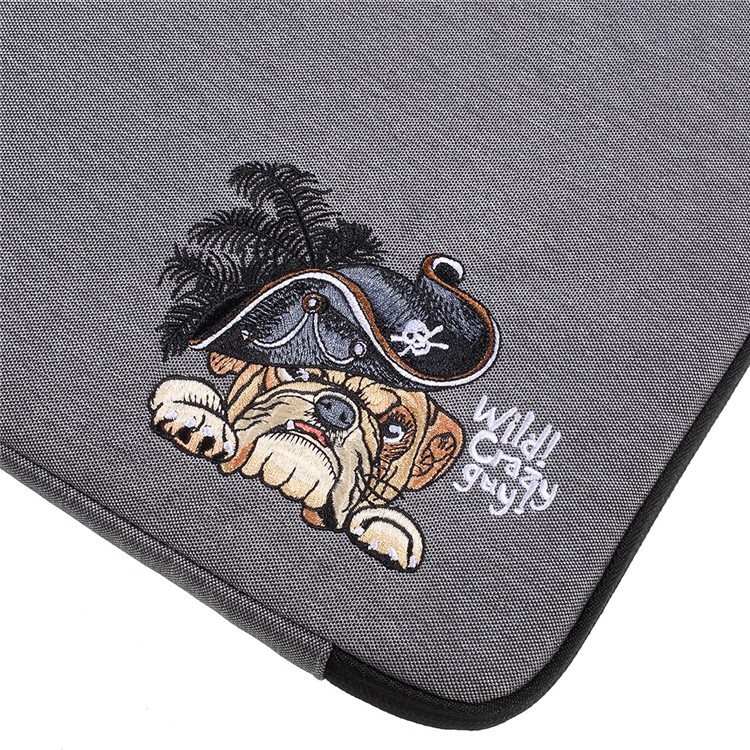 MUTURAL Embroidery Notebook Sleeve Bag for Macbook Air/Pro 13.3 Inch etc., Size: 34 x 24 x 2cm - Pirate Tiger-6