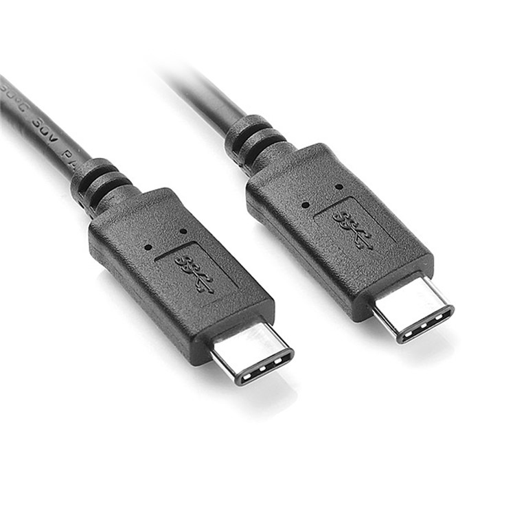 USB 3.1 Type C Male to Male Connector Data Cord - Black-1