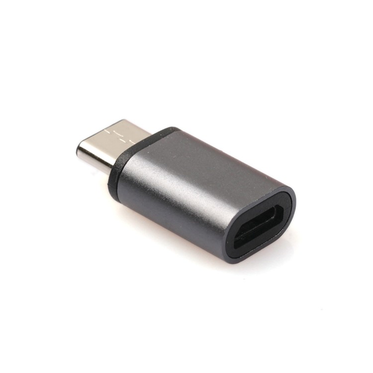 Reversible Design USB 3.1 Type C to Micro USB 2.0 Female Adapter - Grey-1