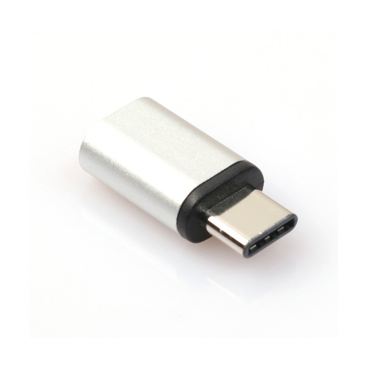 Reversible Design USB 3.1 Type C to Micro USB 2.0 Female Adapter Converter - Silver Color-2
