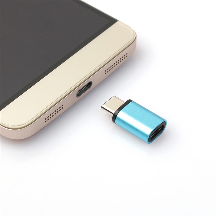 Reversible Design USB 3.1 Type C to Micro USB 2.0 Female Adapter Converter - Blue-3