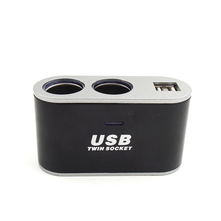 2-way Car Cigarette Lighter Socket Splitter Charger Dual USB Port-3