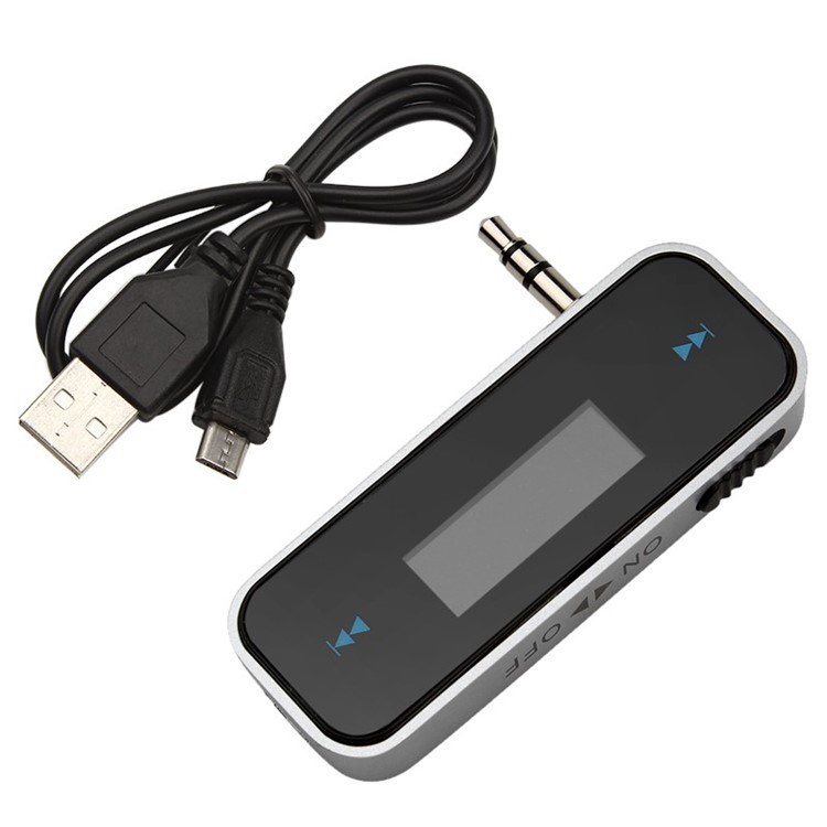 3.5mm In-car FM Transmitter Radio Adapter - Black-1