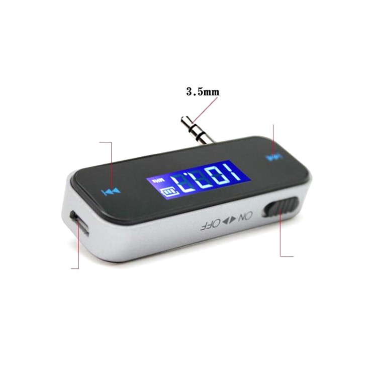 3.5mm In-car FM Transmitter Radio Adapter - Black-15