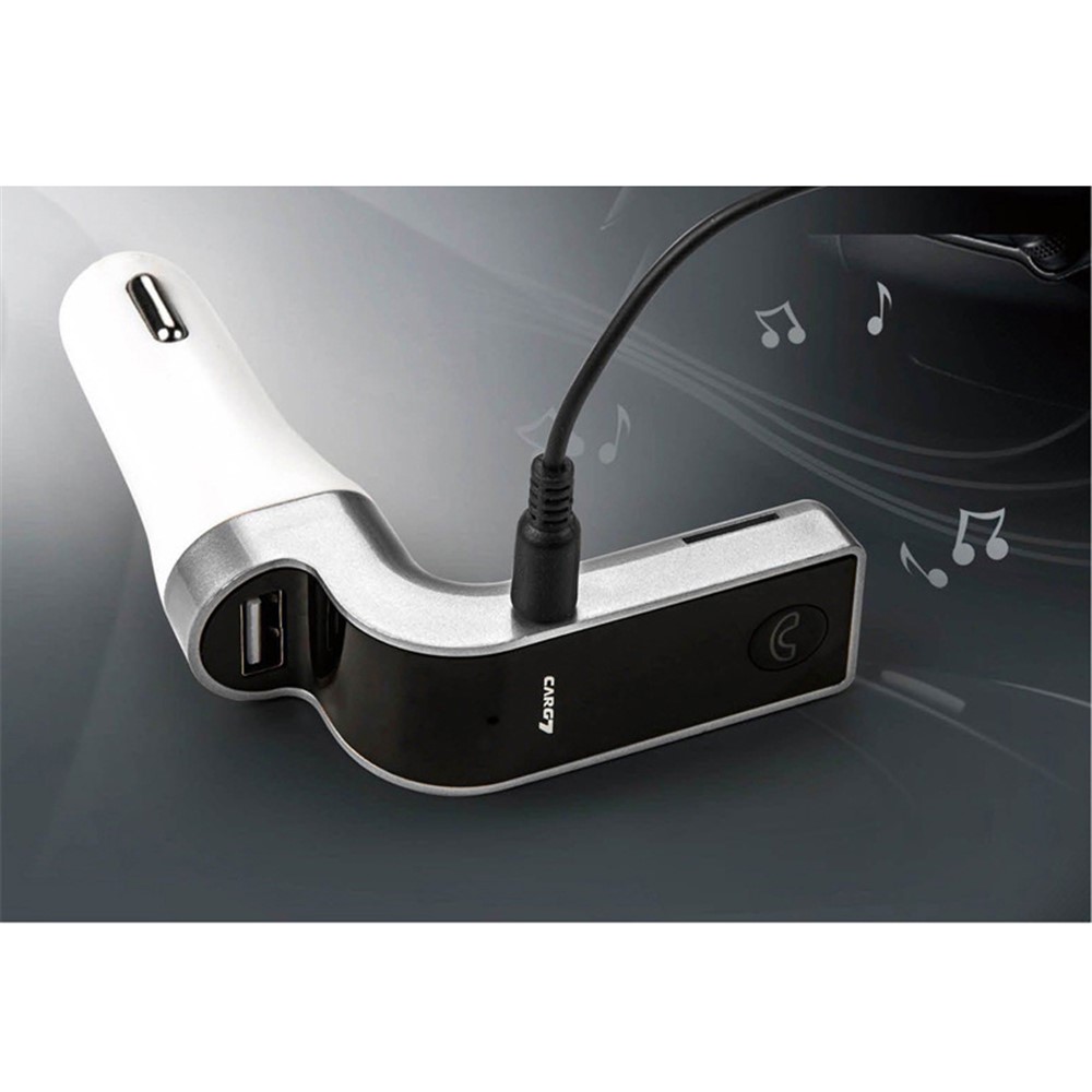 G7 Smart Car Bluetooth MP3 Player FM Transmitter Hands-free Car Kit USB Car Charger - Silver-1