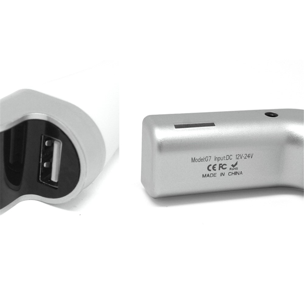 G7 Smart Car Bluetooth MP3 Player FM Transmitter Hands-free Car Kit USB Car Charger - Silver-3