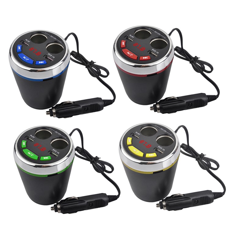 A23 Multi-functional Cigarette Lighter Bluetooth FM Transmitter Dual USB Car Charger Car Kit - Green-10