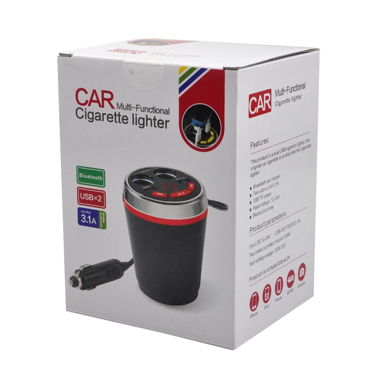 A23 Multi-functional Cigarette Lighter Bluetooth FM Transmitter Dual USB Car Charger Car Kit - Green-12