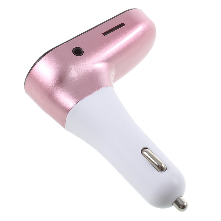 C8 Bluetooth MP3 Player FM Transmitter Radio Adapter Support TF Card Aux Input - Pink-4