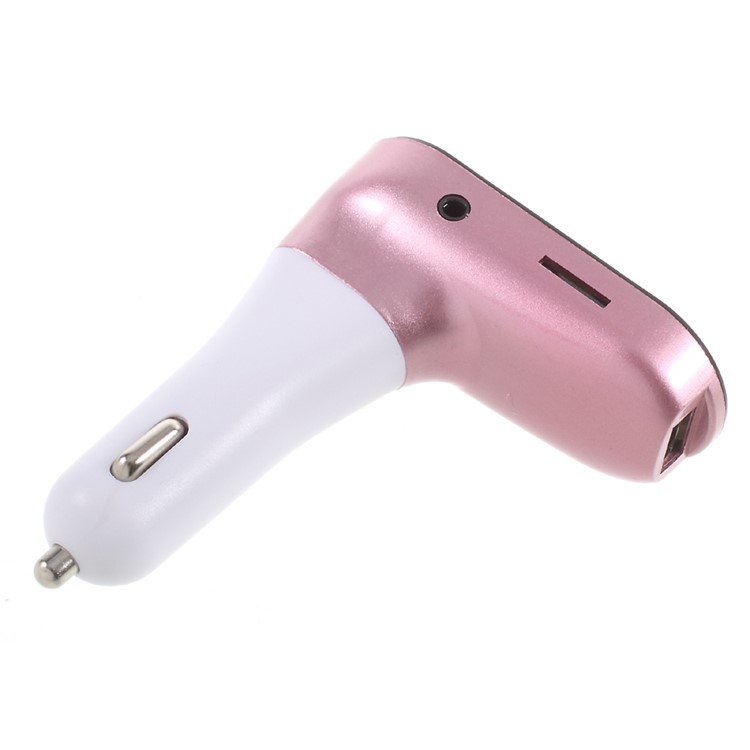 C8 Bluetooth MP3 Player FM Transmitter Radio Adapter Support TF Card Aux Input - Pink-5