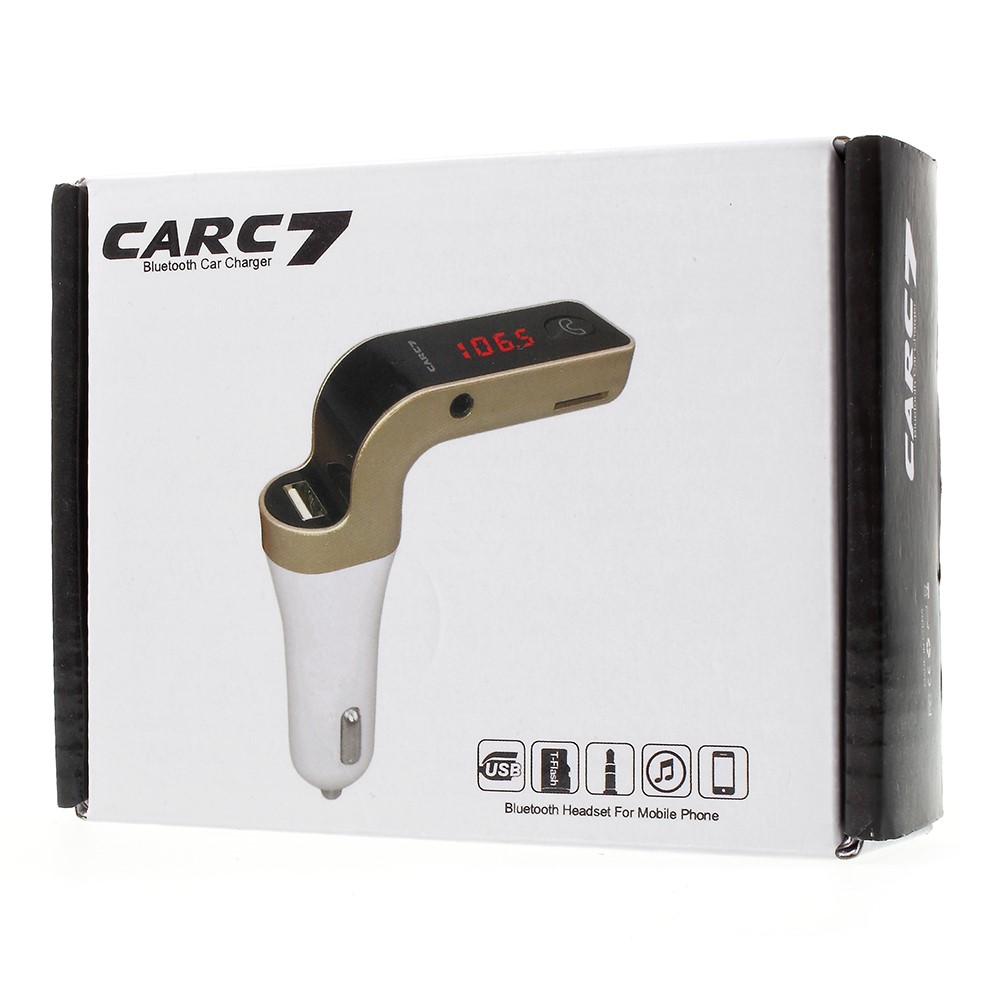 C7 Bluetooth Car Kit Hands-libre FM Transmisor MP3 Reproductor & Cargador de Coche USB