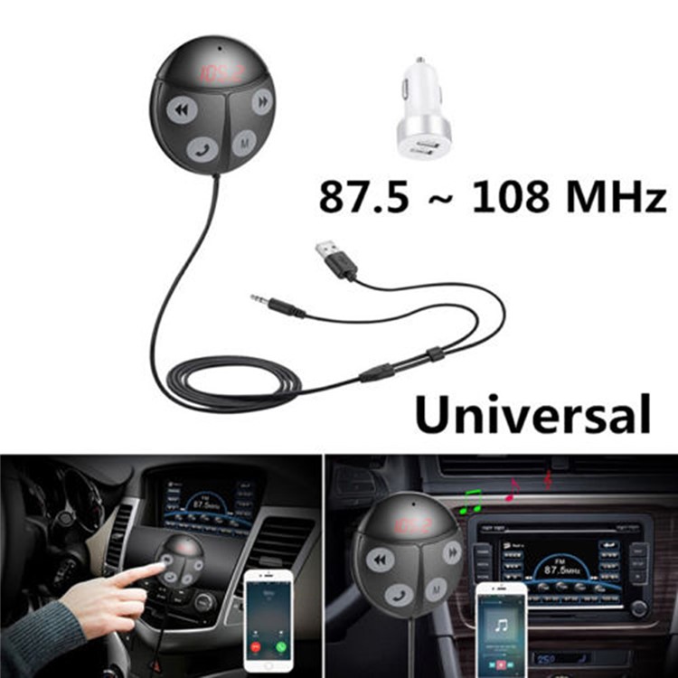 T851 12-24V Wireless Bluetooth FM Transmitter MP3 Player USB Charger Car Kit - Black-8