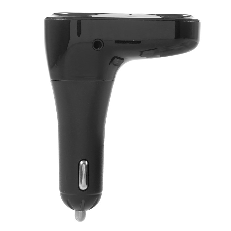 CARC6 Bluetooth TM Transmitter Dual USB Car Charger Wireless Car Kit Support TF Card/Aux-in - Black-1