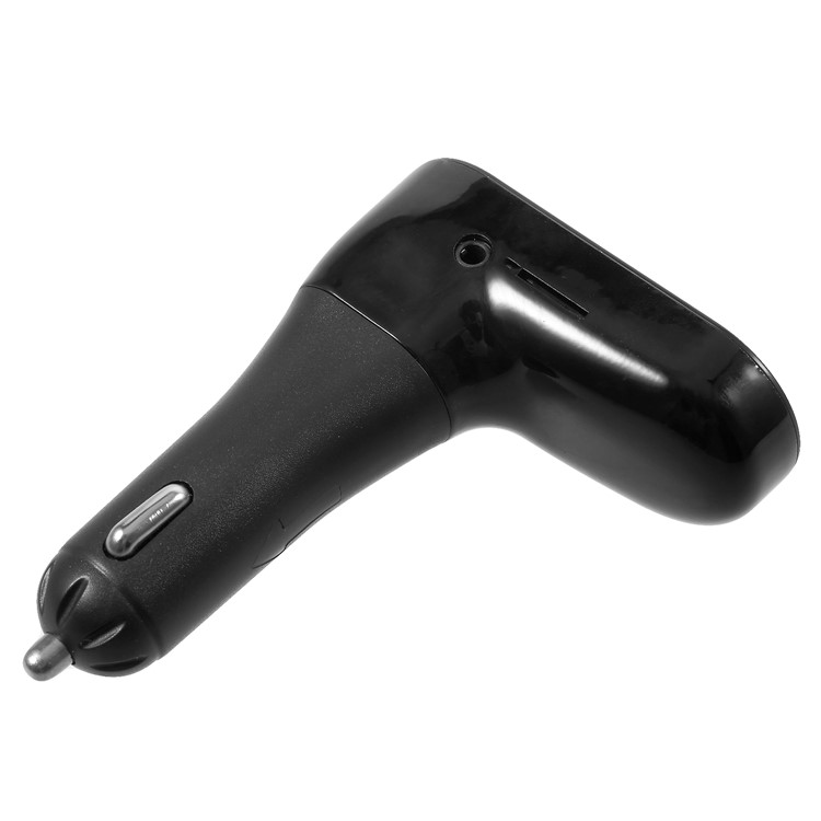 CARC6 Bluetooth TM Transmitter Dual USB Car Charger Wireless Car Kit Support TF Card/Aux-in - Black-3