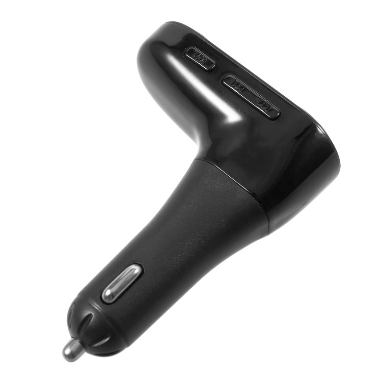 CARC6 Bluetooth TM Transmitter Dual USB Car Charger Wireless Car Kit Support TF Card/Aux-in - Black-4