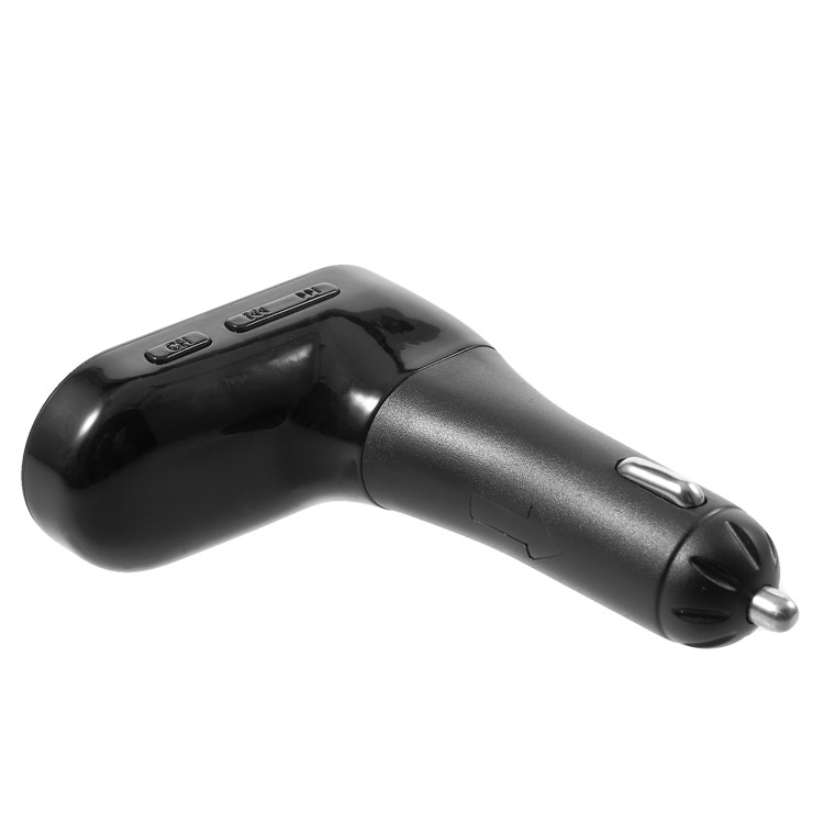 CARC6 Bluetooth TM Transmitter Dual USB Car Charger Wireless Car Kit Support TF Card/Aux-in - Black-6
