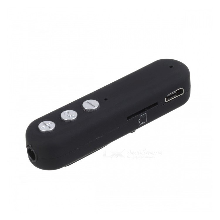 I8 Clip-on 3,5 Mm Bluetooth-Audio-Musik-Adapter-Empfänger Mit Mikrofon Unterstützt TF-Karte - Schwarz-1