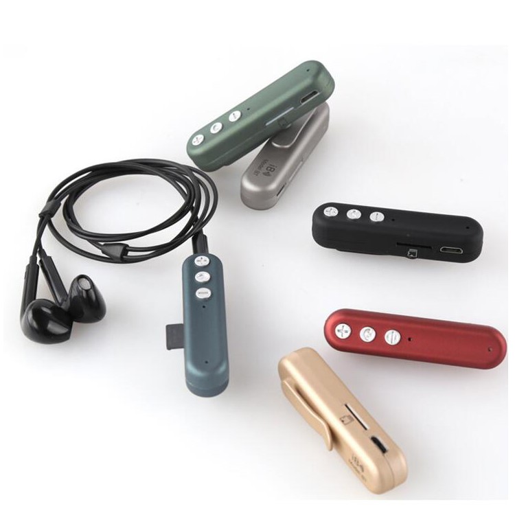 I8 Clip-on 3,5 Mm Bluetooth-Audio-Musik-Adapter-Empfänger Mit Mikrofon Unterstützt TF-Karte - Schwarz-4