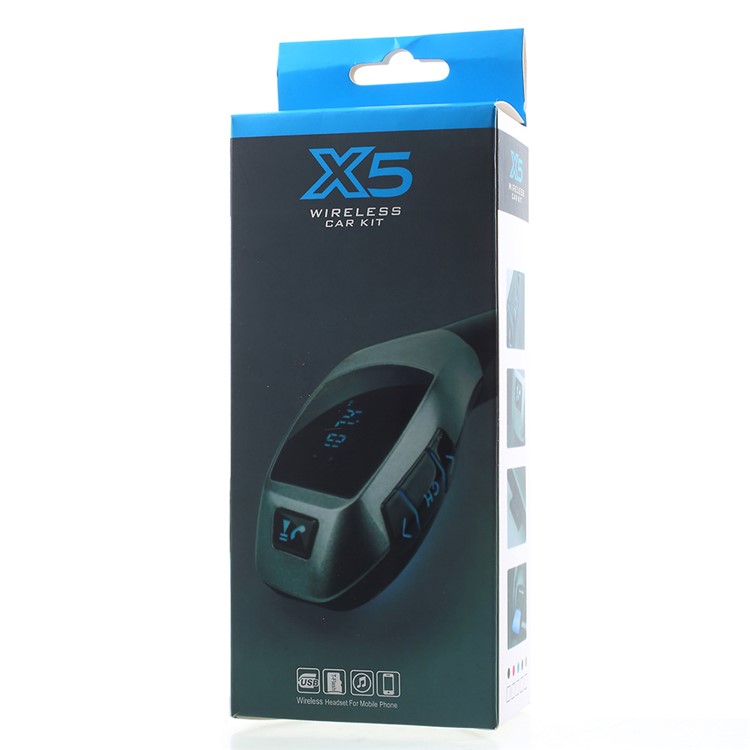 X5 Bluetooth FM Transmitter Car Charger Wireless Car Kit Support TF Card/Hands-free Phone Call-6