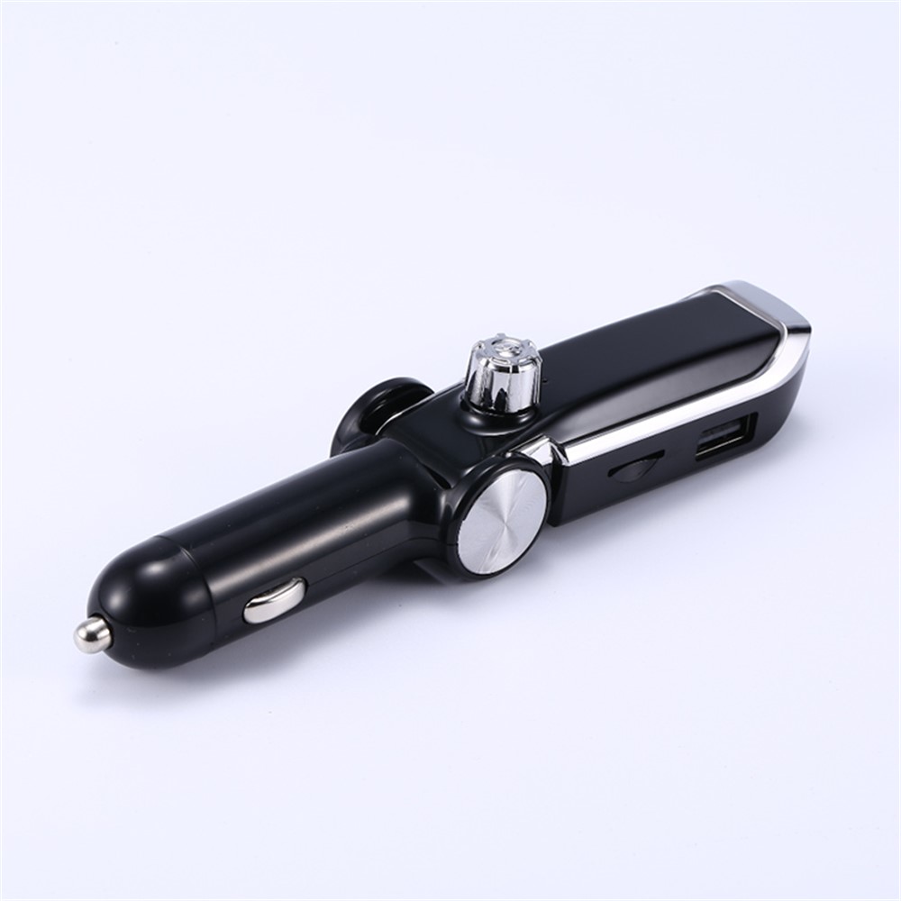 AB Foldable Car Bluetooth Kit FM Transmitter MP3 Player USB Car Charger - Black-10