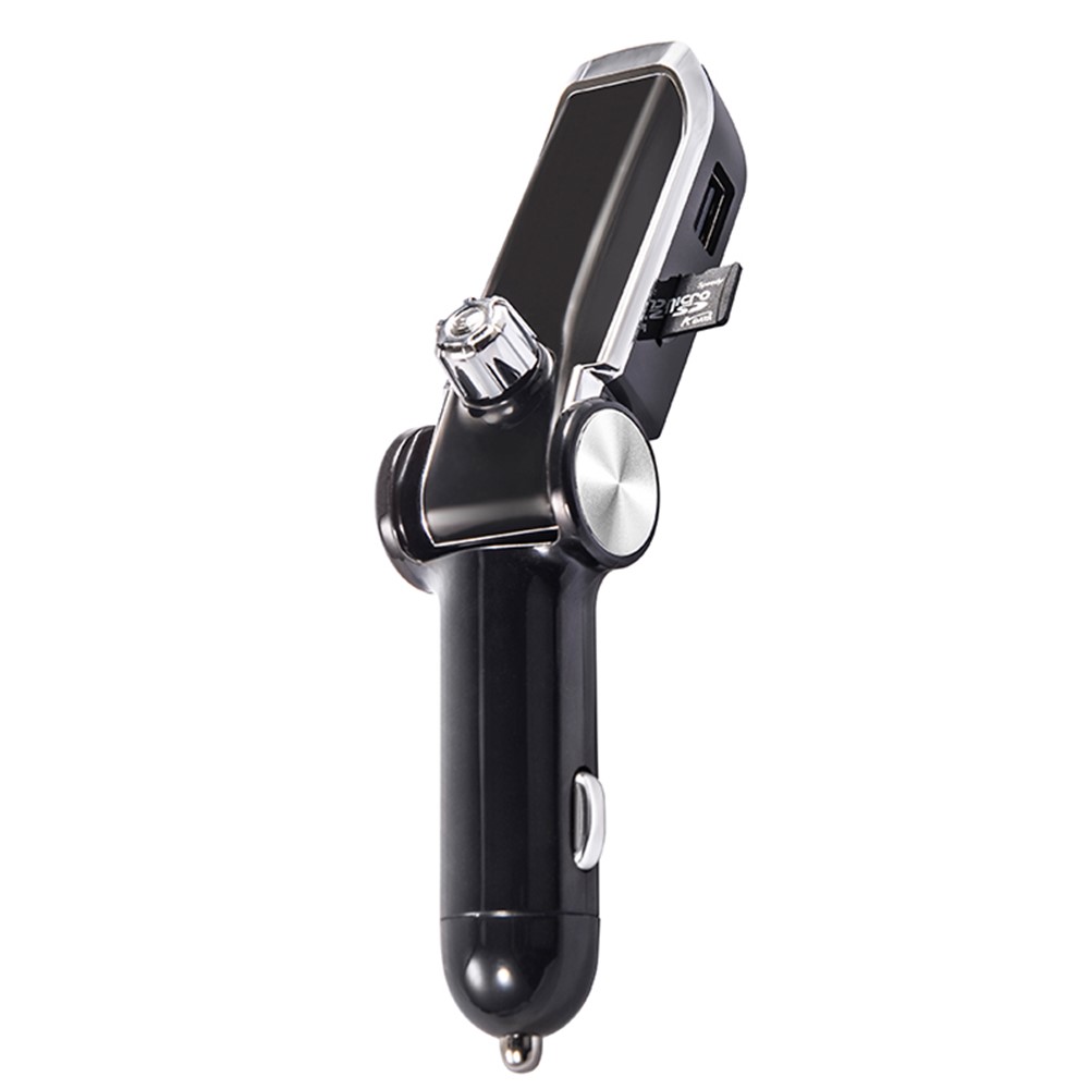 AB Foldable Car Bluetooth Kit FM Transmitter MP3 Player USB Car Charger - Black-4
