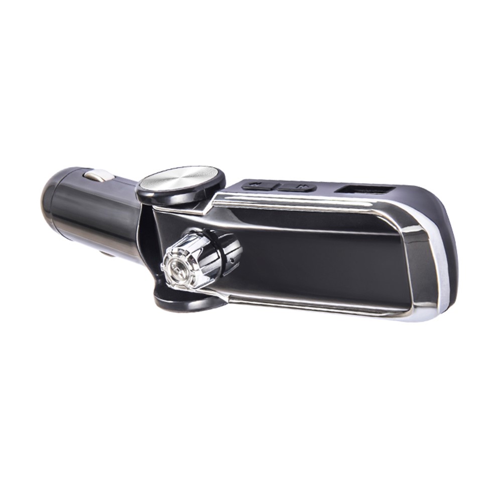 AB Foldable Car Bluetooth Kit FM Transmitter MP3 Player USB Car Charger - Black-6
