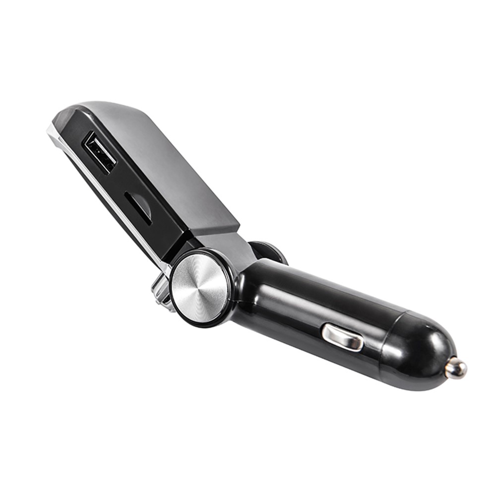 AB Foldable Car Bluetooth Kit FM Transmitter MP3 Player USB Car Charger - Black-9