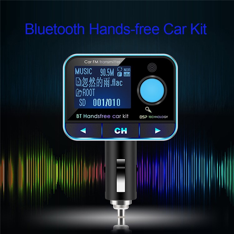 BT008 Bluetooth FM Transmitter Dual USB Car Charger Wireless Car Kit Support TF Card/Aux-in-7