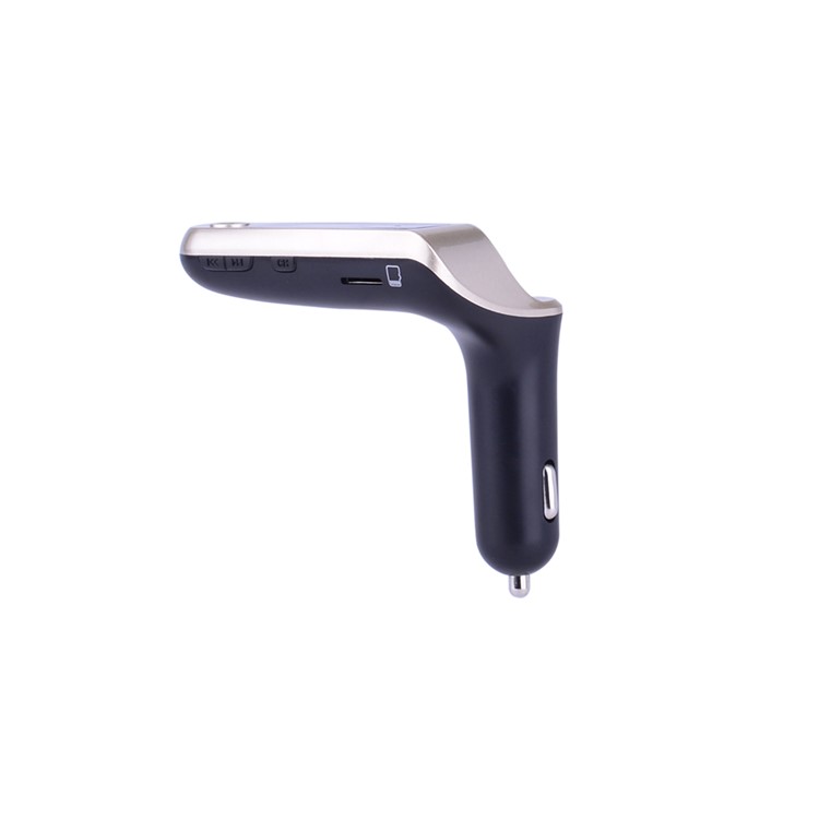 A7 Wireless Bluetooth MP3 Player Hands-free FM Transmitter USB Car Charger Kit - Gold-4